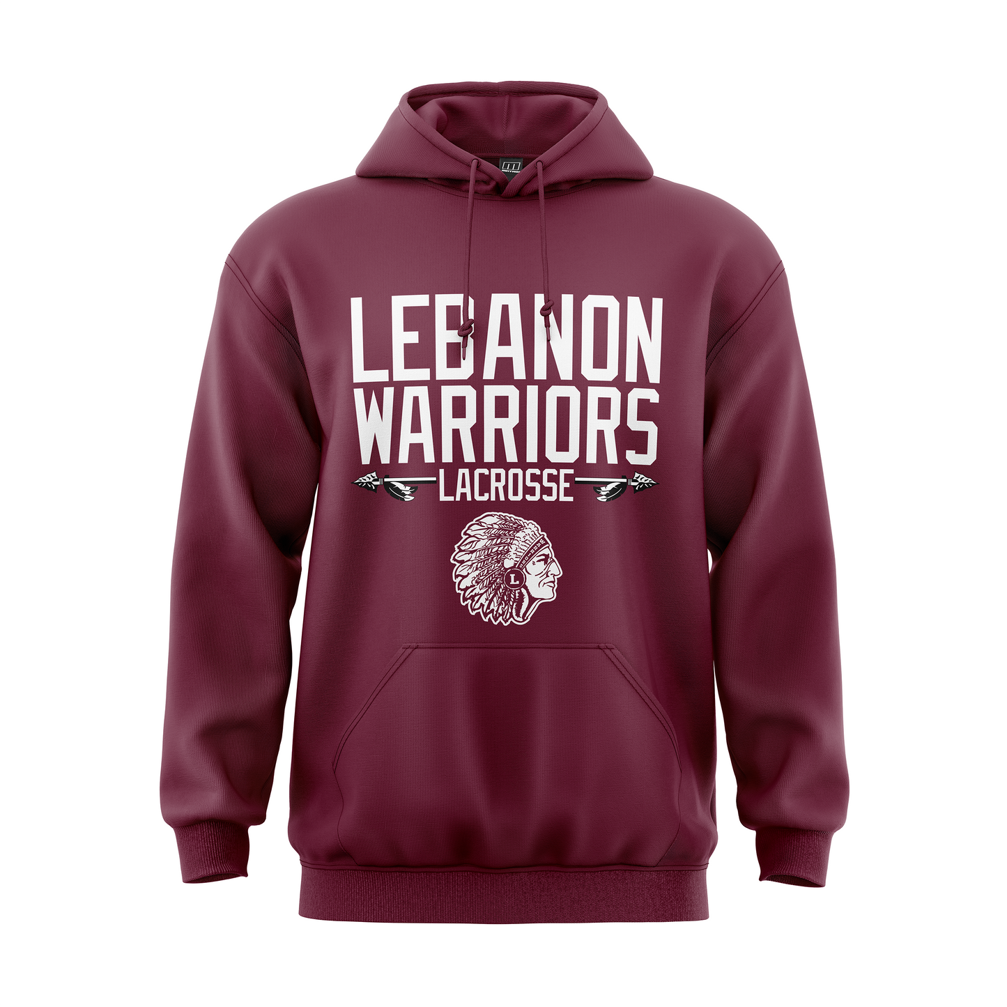 Lebanon Warriors - Lacrosse Wordmark Performance Sublimated Fleece Hoodie