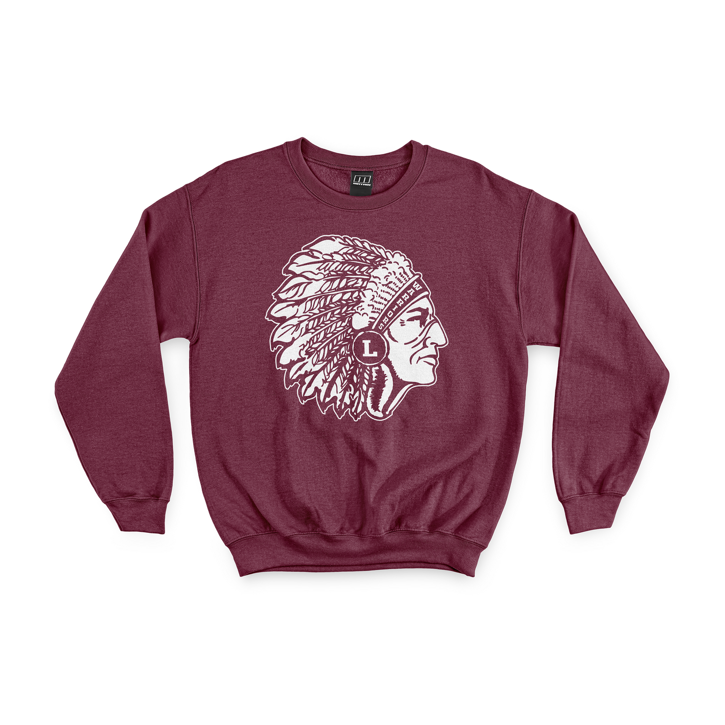 Lebanon Warriors - Vintage Warrior Head Chenille Fleece Crew Neck