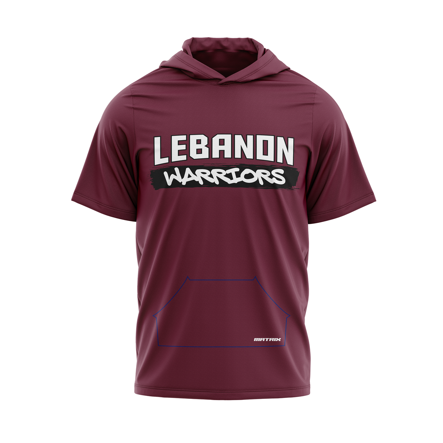 Lebanon Warriors - Wordmark Short-sleeved Performance Sublimated Hoodie
