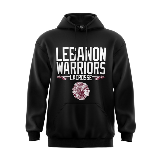 Lebanon Warriors - Lacrosse Wordmark Performance Sublimated Fleece Hoodie