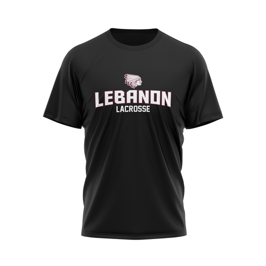 Lebanon Warriors - Lacrosse Wordmark Performance Sublimated Tee