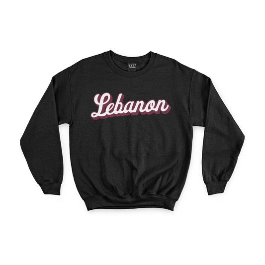 Lebanon Warriors - Vintage Script Chenille Fleece Crew Neck
