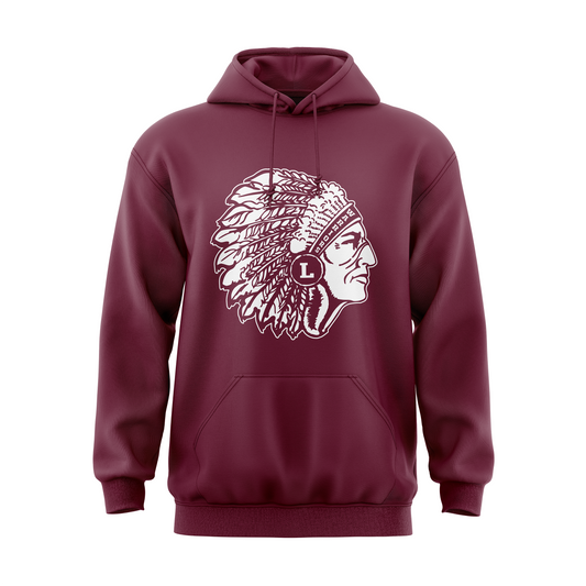 Lebanon Warriors - Vintage Warrior Head Chenille Fleece Hoodie